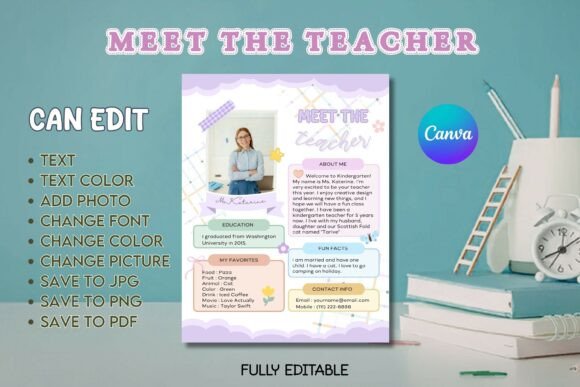 Meet the Teacher - B05 - Canva Template: A Design-Centric Introduction
