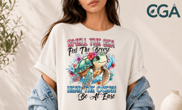 Smell the Sea Sea Turtle PNG: A Vibrant Coastal Design Asset